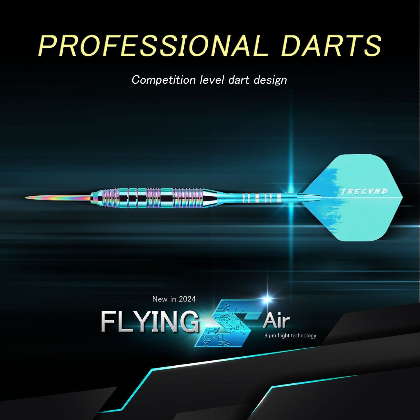 Darts Metal Tip Set 3 Aluminum Shaft Metal Dart Set Professional Darts Steel Tip Sets + Extra 3 Dart Flights 3 Replace Plastic Shafts Beginner or Professional Darts 22g
