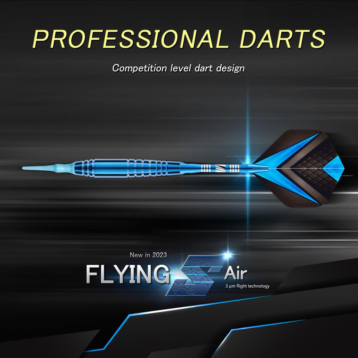 Soft Tip Darts Set 3 Aluminum Shaft Professional Darts Plastic Tip Sets 2BA Replacement Tips + Extra 3 Dart Flights 3 Replace Plastic Shafts for Electronic Dart Board