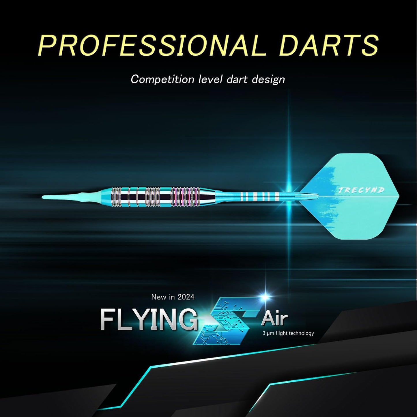 Soft Tip Darts Set 3 Aluminum Shaft Professional Darts Plastic Tip Sets 2BA Replacement Tips + Extra 3 Dart Flights 3 Replace Plastic Shafts for Electronic Dart Board