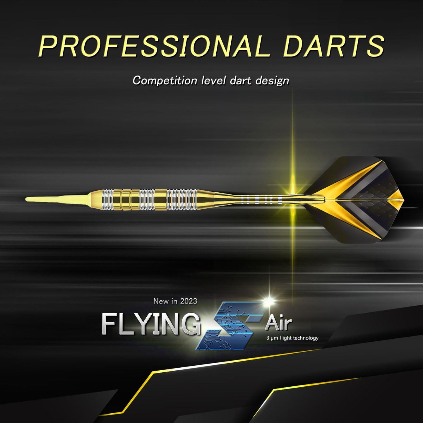 Soft Tip Darts Set 3 Aluminum Shaft Professional Darts Plastic Tip Sets 2BA Replacement Tips + Extra 3 Dart Flights 3 Replace Plastic Shafts for Electronic Dart Board