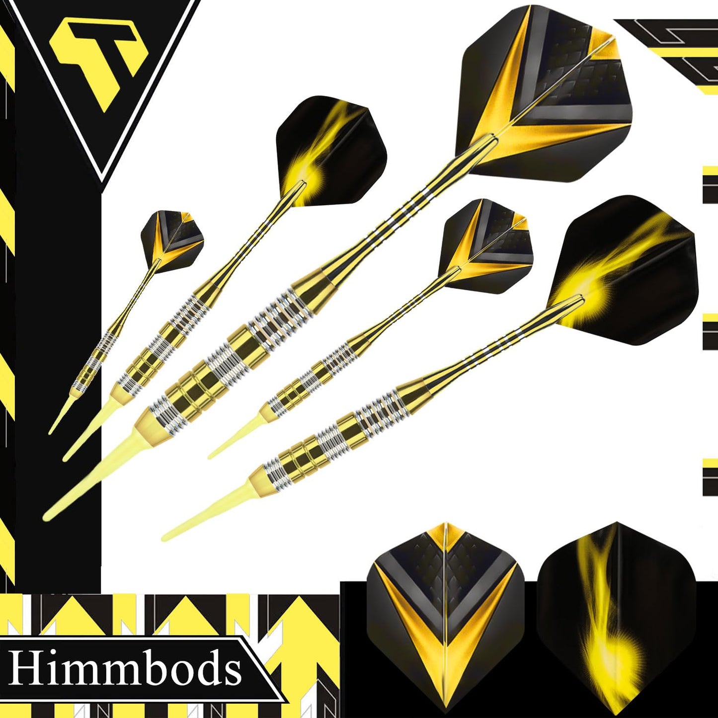 Soft Tip Darts Set 3 Aluminum Shaft Professional Darts Plastic Tip Sets 2BA Replacement Tips + Extra 3 Dart Flights 3 Replace Plastic Shafts for Electronic Dart Board