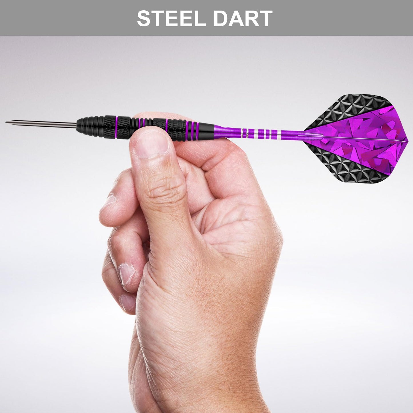 Trecynd Darts with Metal Tip 24 g, Professional Steel Darts with Metal Tip, Steel Darts Set, Steel Tip Darts, Set of 3 Aluminium Shaft and Extra 3 Dart Flights