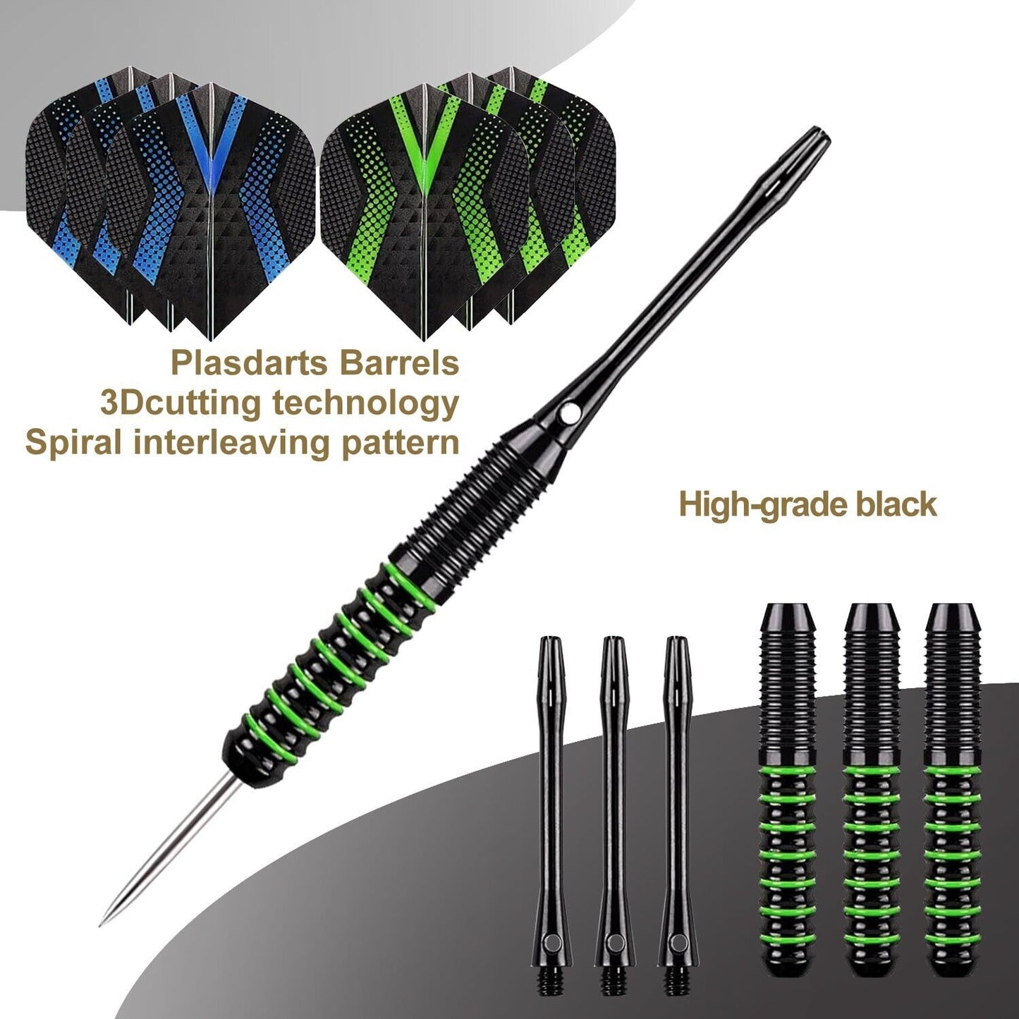 12 Darts with Metal Tip 24 g, Professional Steel Darts with Metal Tip, Steel Darts Set, Steel Tip Darts, Set of 3 Aluminium Shaft and Extra 3 Dart Flights